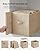 SONGMICS Storage Cubes, 10.2 x 10.2 x 11 Inches Non-Woven Fabric Bins with Double Handles, Set of 8, Closet Organizers for Shelves, Foldable, for Clothes, Sand Beige UROB826K03