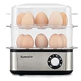 Kennedich 16 Capacity Electric Egg Cooker Hard Boiled, Poached, Scrambled Eggs, or Omelets with Auto Shut Boiled Egg Maker for Soft, Medium, Hard Boiled Eggs