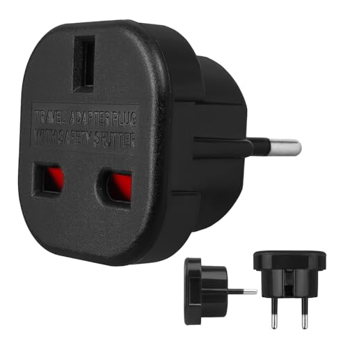 Maclean MCE72 UK 3-stifts till europeisk (Schuko) 2-stift, adapter, reseadapter, resor, Storbritannien-Tyskland