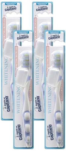 Pasta del Capitano Spazzolino Whitening, Medio (Confezione da 4)