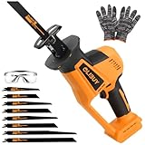 Reciprocating Saw for Dewalt 20V Battery,【Battery Not Included】,Cordless Sawzall with 8 Blades,0-3000SPM Variable Speed, Cordless Reciprocating Saws for Wood/Metal/PVC Cutting