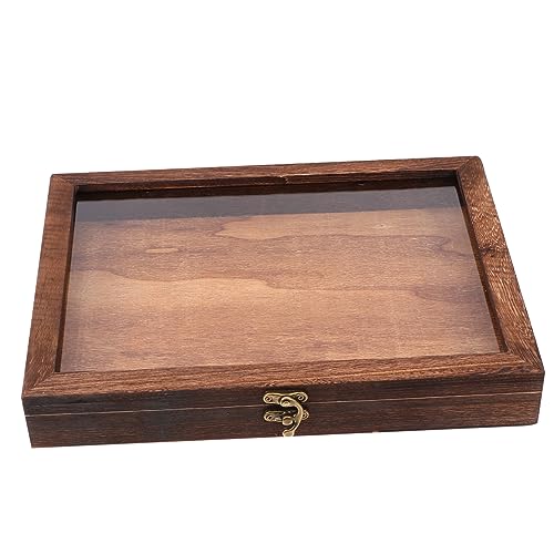 VERDANVERSE 1Pc Wooden Specimen Display Case with Lid Transparent Flower Holder Chic Home Table Decor for Collectibles Capacity Butterfly Specimen Box Durable and Safe Design
