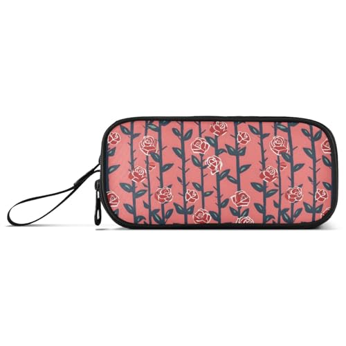 Astuccio creativo con grande capacità con scomparti con cerniera astuccio per cancelleria per bambini e adolescenti Multicolore Taglia unica regolare fantasia rosa rosso