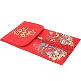 SOIMISS Handgezeichneter Roter Umschlag Hong Bao aus Satin Chinesischer Hochzeits Geldumschlag Kompakte Stofftasche für Hochzeitsfeier und Geschenkverpackung