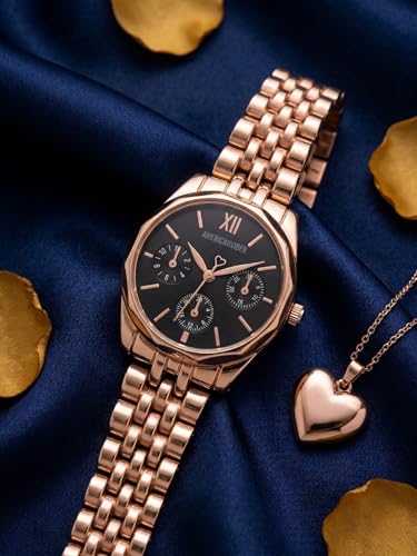 Image of AMERICANVIBER Rose Gold Women Watches | Girl Watch | Watch for Women | Diamond Studed | Premium Design | Trendy Fashionable | Under 499