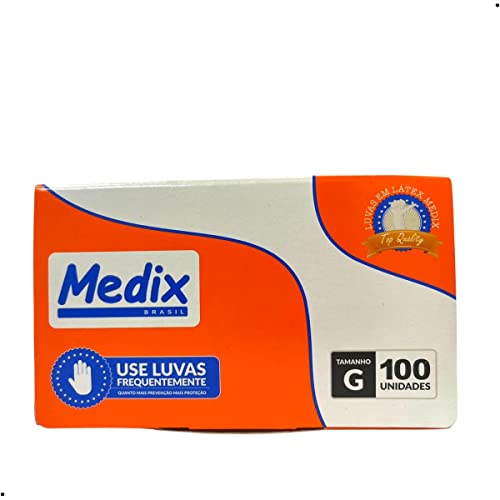 Medix Luva Descartável Látex Com Pó Tamanho:G - 100 Unidades