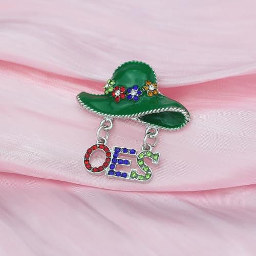 Image of Order of The Eastern Star Gift for Women Rhinestones OES Brroch Pin OES Symbol Gift Greek Sorority Paraphernalia Jewelry Sisterhood Gift for Soror Sister