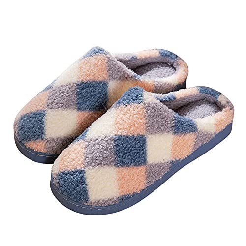 Couples Men Slip-On Furry Plush Flat Home Winter Open Toe Keep Warm Slippers Shoes for Women (Gray-Men, 11)3