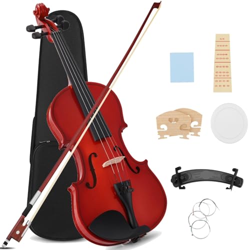 MUSTAR Violin, 4/4 Violin for Beginners, Classic Violin 4/4 Full Set with Bow, Rosins, Hard Case...