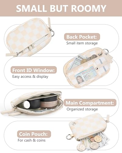 Image of Wallet Wristlet for Women, RFID Wallet Keychain with Dual Pocket | Nylon Wristlet Wallet with Coin Purse, ID Window, Card Holder and Small Wallet Design