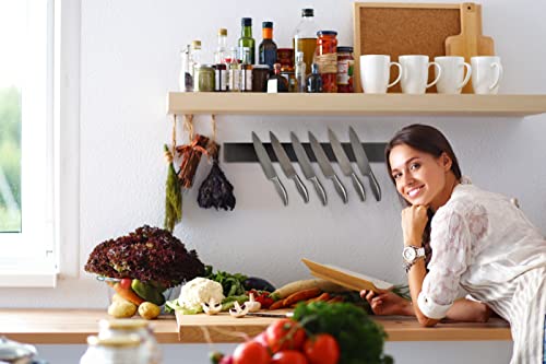 Sumpri Magnetic Knife Holder For Wall (16Inch -Stainless Steel) Magnet Knife Strip -Strong Powerful Knife Rack Storage Display Organizer-Securely Hang Your Knives On A Multipurpose Kitchen Bar (Black) #TOP4