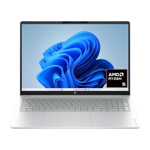 HP OmniBook 3 16 inch Laptop PC, 2K Touchscreen, AMD Ryzen 5 40, 8 GB RAM, 512 GB SSD, AMD Radeon 610M GPU, Windows 11 Home, Glacier Silver, 16-by0499nr
