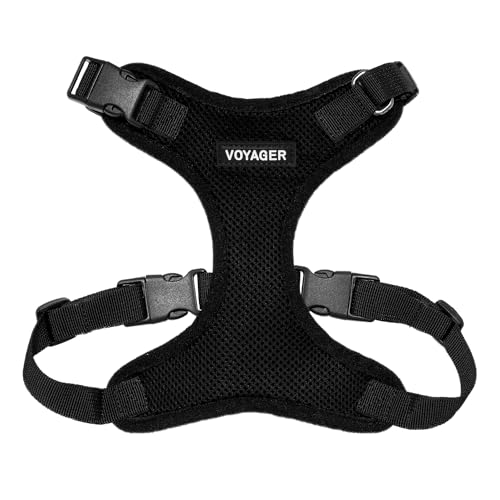 Voyager Step-in Lock Pet Harness – All Weather Mesh, Adjustable Step in Harness for Cats and Dogs by Best Pet Supplies – Black, S