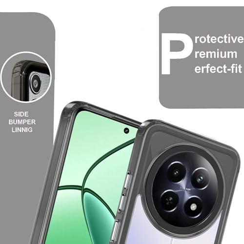 Image of A rtistque Ultra Stylish Back Cover Case for Realme Narzo 70x 5G / N65 / Realme 13 /12 /12X 5G / C65 5G |Premium Shockproof TPU|Protective Design|Realme 12 5G /12X 5G /Realme 13 5G Back Cover - Black