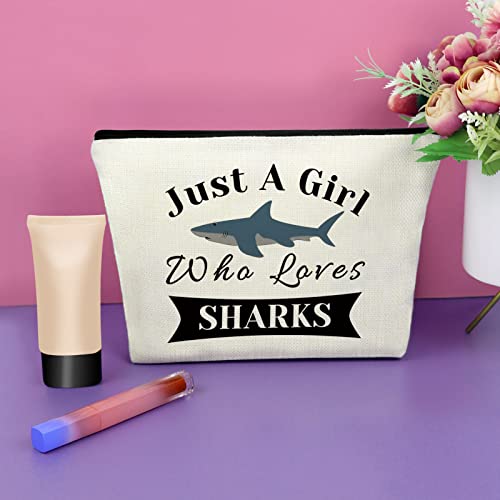 Sazuwu Shark Gifts for Girls Makeup Bag Shark Lover Week Birthday Gifts Animal Lovers Cosmetic Bag Christmas Graduation Present Cosmetic Travel Pouch2