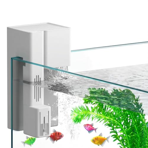 Fish Tank Filter, Integrated Aquarium Filter, 450L/H 4W Submersible Water Pump Oxygen Aeration