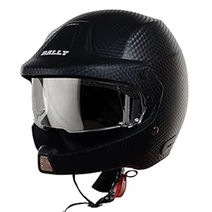 Steelbird 7Wings Rally Classic Open Face Helmet, ISI Certified Off Road Helmet (Large 600 MM, Classic Black with Clear Visor)