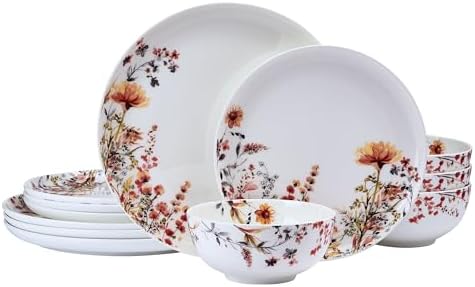 Mikasa Wildflower Bliss 12 Piece Floral Bone China Durable Chip R...