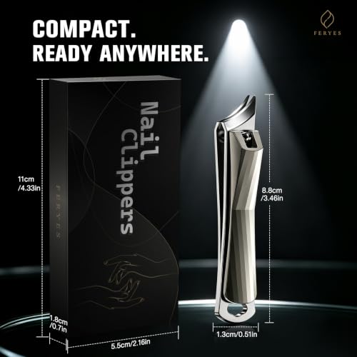 Image of FERYES Ingrown Toenail Clippers - Curved Slanted Blade Design for Nail Care