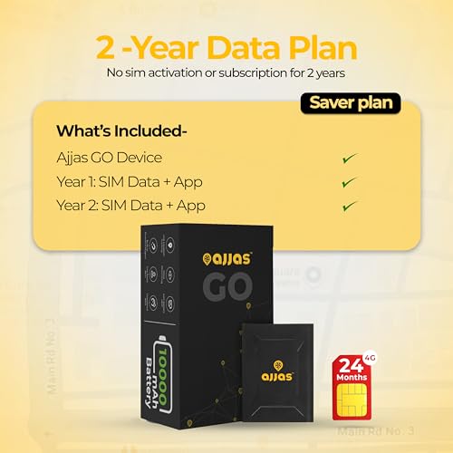Image of Ajjas GO (with 24 Months 4G SIM Recharge) - Wireless GPS Tracker for Car, Family Vehicles, Scooty or Bag | 10000 mAH Battery | Magnetic Grip | Voice Monitoring
