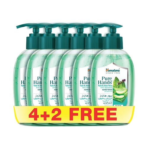 Himalaya Since 1930 PURE HANDS TULSI & ALOE Anti-Bac. HAND WASH 250mlx6