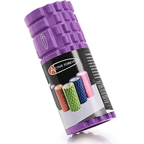ActiveForever Foam Roller for Deep, Back, Legs, Extra Firm High Density Ultra Durable Resistant Trigger Point Therapy,Ideal for Runner Cyclist Footballer Athlete (Purple) Cover