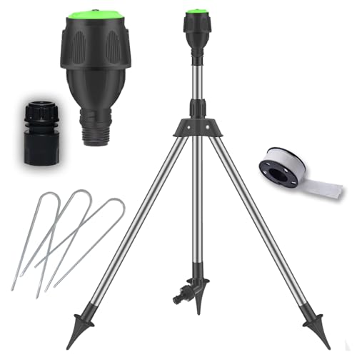 LIBRNTY Arroseur sur Trépied,Arroseur Oscillant,Pistolet arrosage Jardin,Arroseur de Jardin sur trépied télescopique en Laiton,Rotatifs Automatiques À 360...