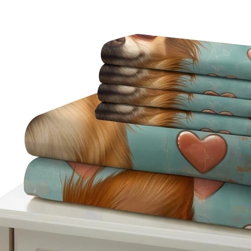 Housse de couette Chihuahua imprimé 3D pour lit simple, parure de lit douce pour de tendres nuits