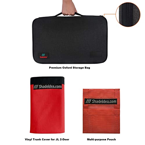 Image of Tonneau Cover for Jeep Wrangler Back Trunk Cargo Cover JL 2-Door, Red
