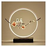  HASMI Lampe de Table Cercle Dimmable LED Lampe de Table Lampe Ronde Moderne, Design Unique d\'éclairage Contemporain, 5W, Blanc Lampe de Chevet (Color : Bird)