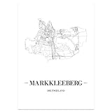 JUNIWORDS Stadtposter - Wähle Deine Stadt - Markkleeberg - 21 x 30 cm Poster - Schrift A - Weiß