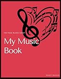 My Music Book: 100 Page, 8.5' x 11' music sheet notebook, 12 plain staffs on each page to compose...