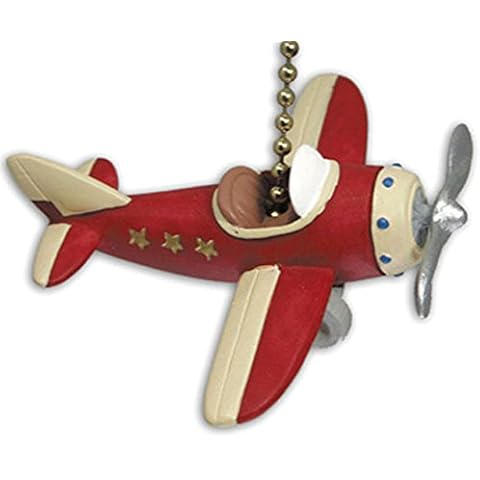 RED PLANE propeller AIRPLANE ceiling FAN PULL chain Cover