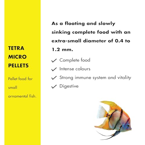 Image of Tetra Micro Pellets Complete Fish Food for Intense Colours, Digestion, Strong Immune System and Vitality Ideal for Young, Growing Cichlids and Marine Fish 46 Gram Pack