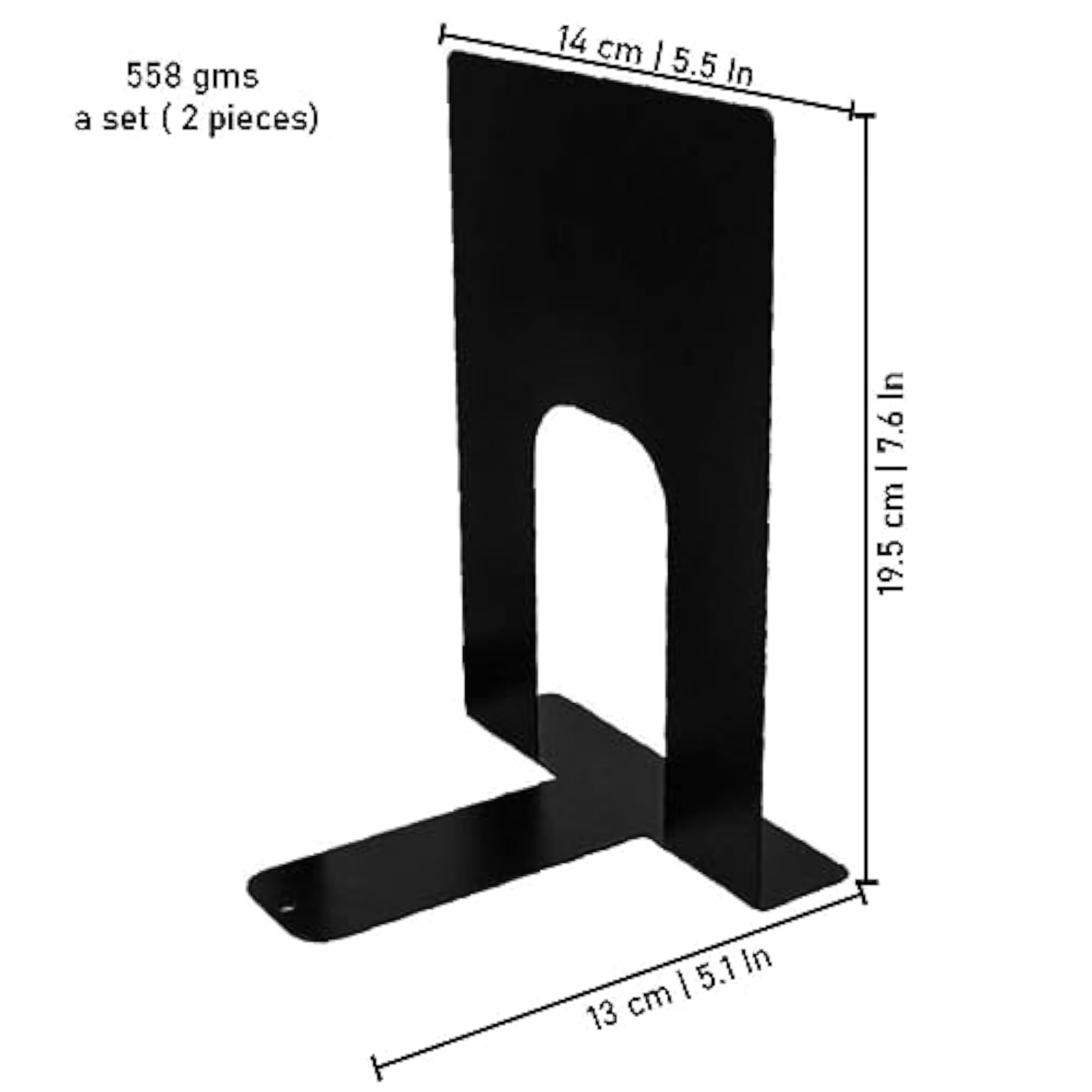 Metal Non-Slip Bookends for Home Decor and Office Use