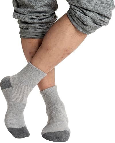 Image of Pro Mountain Wide Toe Box For Health Cotton Compression Ankle Socks Athletic Hiking Mesh Quarter Length No Logo