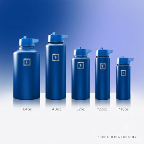Image of IRON FLASK 40 oz Wide Mouth Water Bottle with Straw | Insulated Stainless Steel Sports Water Bottle with Leakproof Straw Lid - BPA Free, Cold 24 Hrs, Sweat Free (Twilight Blue)