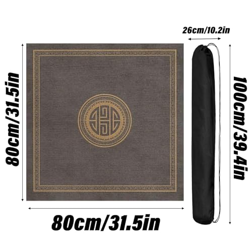 Mahjong Mat Anti Slip Noise con 5 Dados y Bolsa miniatura 7