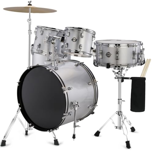 Image of Snare Drum Stand Snare Stand with Drumstick Holder and a Pair of 5A Drum Sticks Fit for 8 to 15 Inch Snare Drum and Practice Pad, Adjustable Height 15.8 to 22.8 Inches for Drum Beginners (2 Pack)