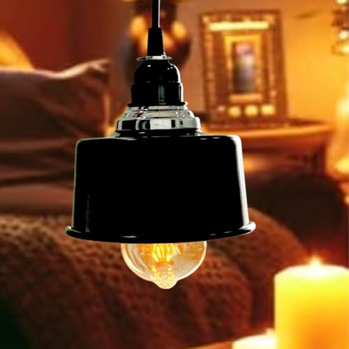 Image of Pendant Stainless Steel Round Black for Dining Table, Living Room, Bedroom, Restaurants, Offices, Cafes, Hotels. E27 Bulb Type. (Bulb Not Included) (Classic SS 304)