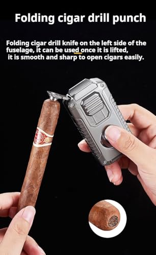 Encendedor antorcha para cigarros 5 en 1 gris miniatura 6