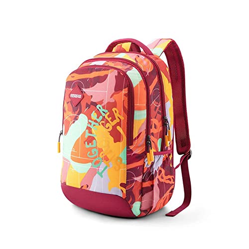 Image of American Tourister Sest+ Polyester 2 Compartment Unisex Backpack (Red,Frsz) (Medium size)