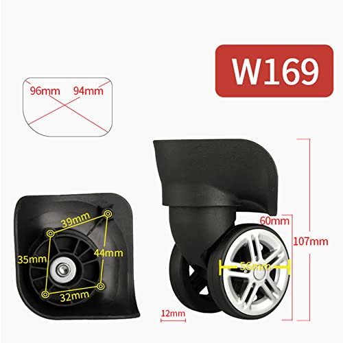 Luggage Wheels,Universal Luggage Casters,1 Pair Luggage Wheel Replacement Spare Spinner Caster for Suitcase Wheel Repair (W169)4