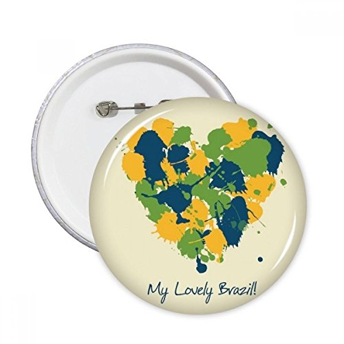 Badge Brésil en forme de coeur pour vêtements en lot de 5 pièces