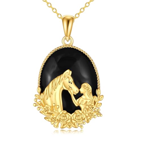 Collier loup en argent sterling et onyx noir contre la peau sensible