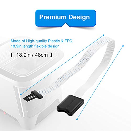 Lanmu Micro Sd To Sd Card Extension Cable Adapter Flexible Extender Compatible With Ender 3 Pro/Ender 3/Ender 3 V2/Ender 5/Monoprice Mini 3D Printer/Anet A8 3D Printer/Raspberry Pi/Gps(18.9In/48Cm) #TOP1