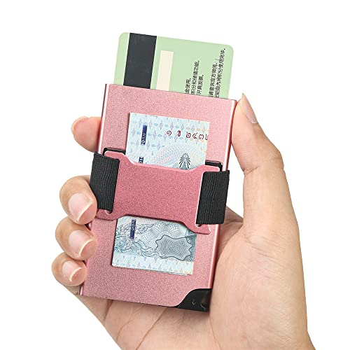 Womens AirTag Wallet, Women's Metal Card Case Small Aluminum Card Holder, Minimalistic Pop Up Card Wallet for Cards for Women, RFID Womens Slim Wallet for Cash and Cards3