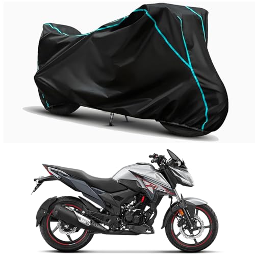 Image of Waterproof Bike Body Cover Compatible for | Honda X-Blade | Taffeta Fabric, Sky Piping Design, Bottom Elastic Fit | Dustproof, Sun UV & Rain Protection for All Weather.