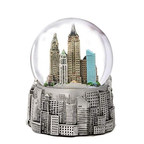 New York City Silver Lined Snow Globe 65mm NYC Souvenir Color Skyline Snow Globes 3.5"