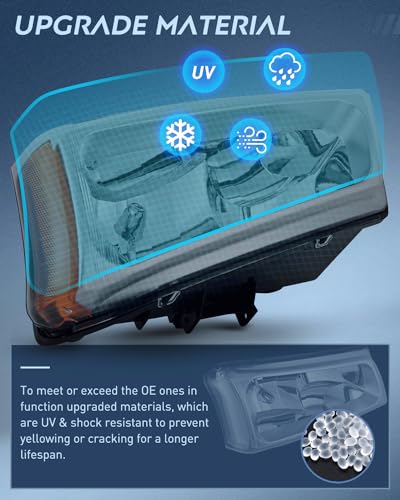 Image of Nilight Headlight Assembly for 2003 2004 2005 2006 Chevy Silverado Avalanche 1500 1500HD 2500 2500HD 3500 Chevrolet Pickup Replacement Headlamp Housing Bumper Lamp Set